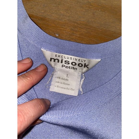 Misook Scoop Tank, Corn Flower Blue Top, Size Large, MSRP $188 - Picture 3 of 9